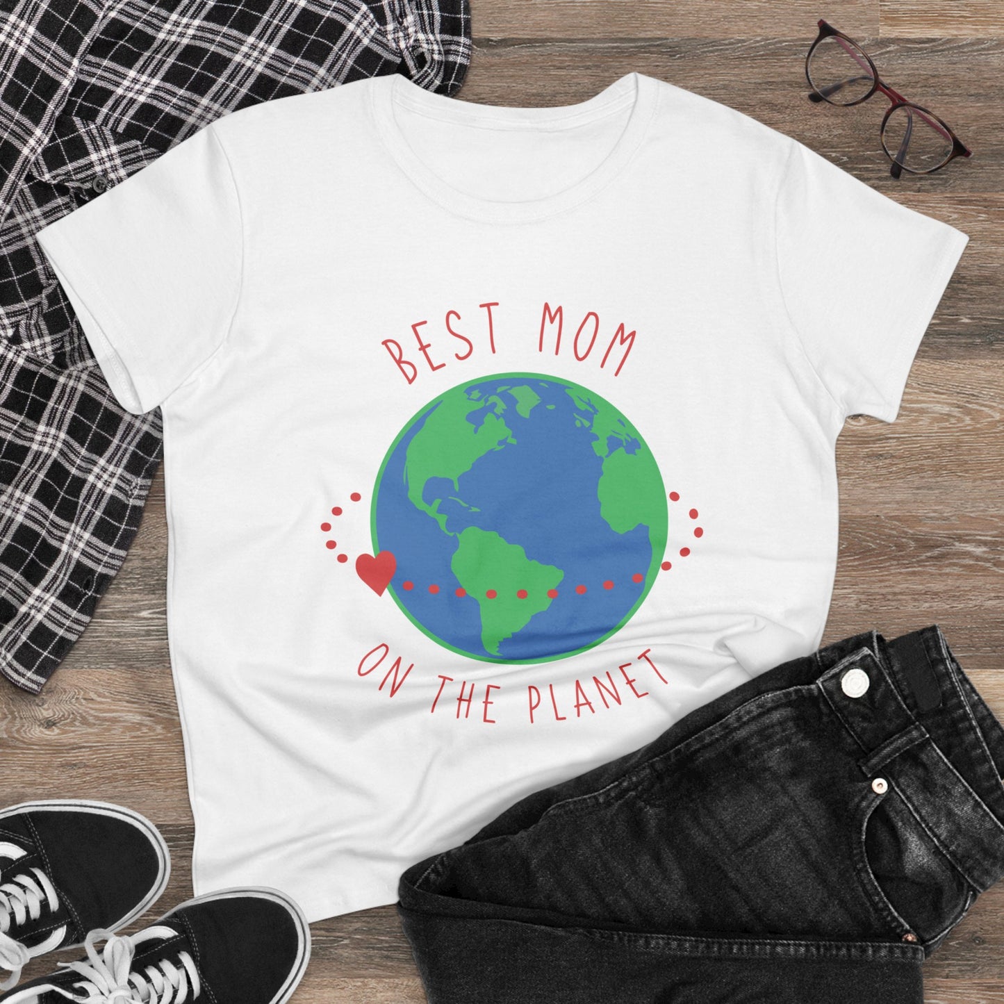 Best mom on the planet Women's Midweight Cotton Tee