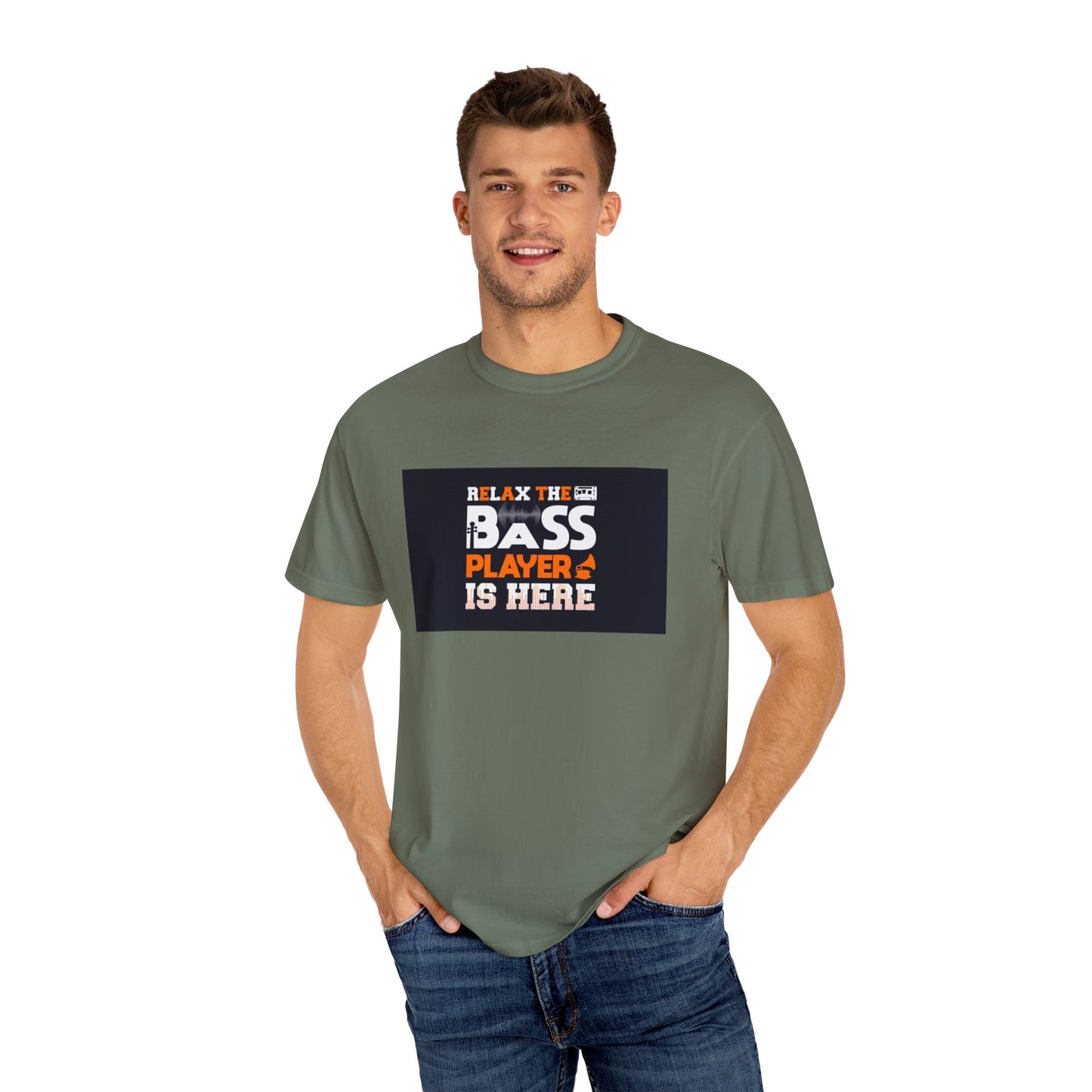 Bass player is here Unisex Garment-Dyed T-shirt