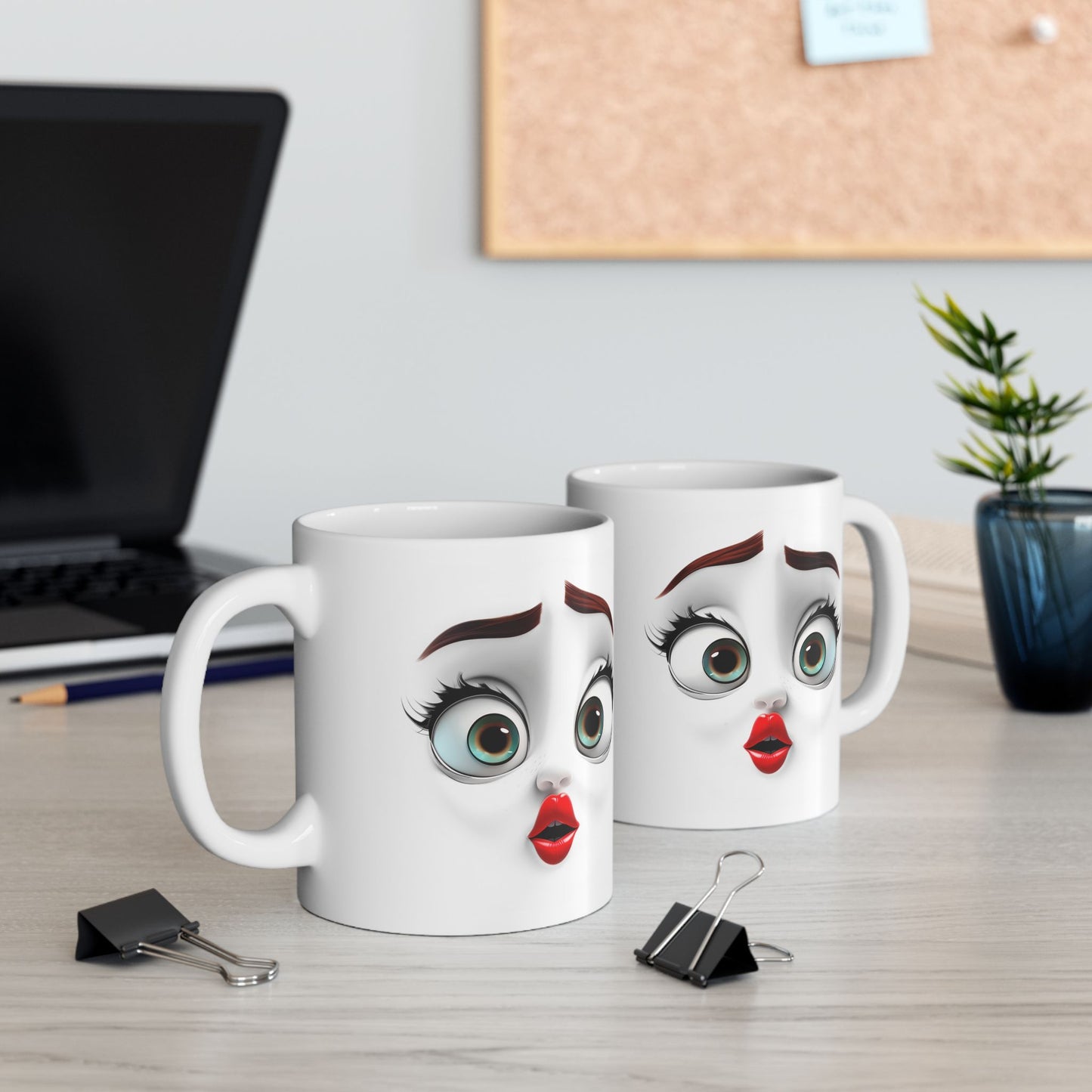 3D Funny face Ceramic Mug, (11oz)