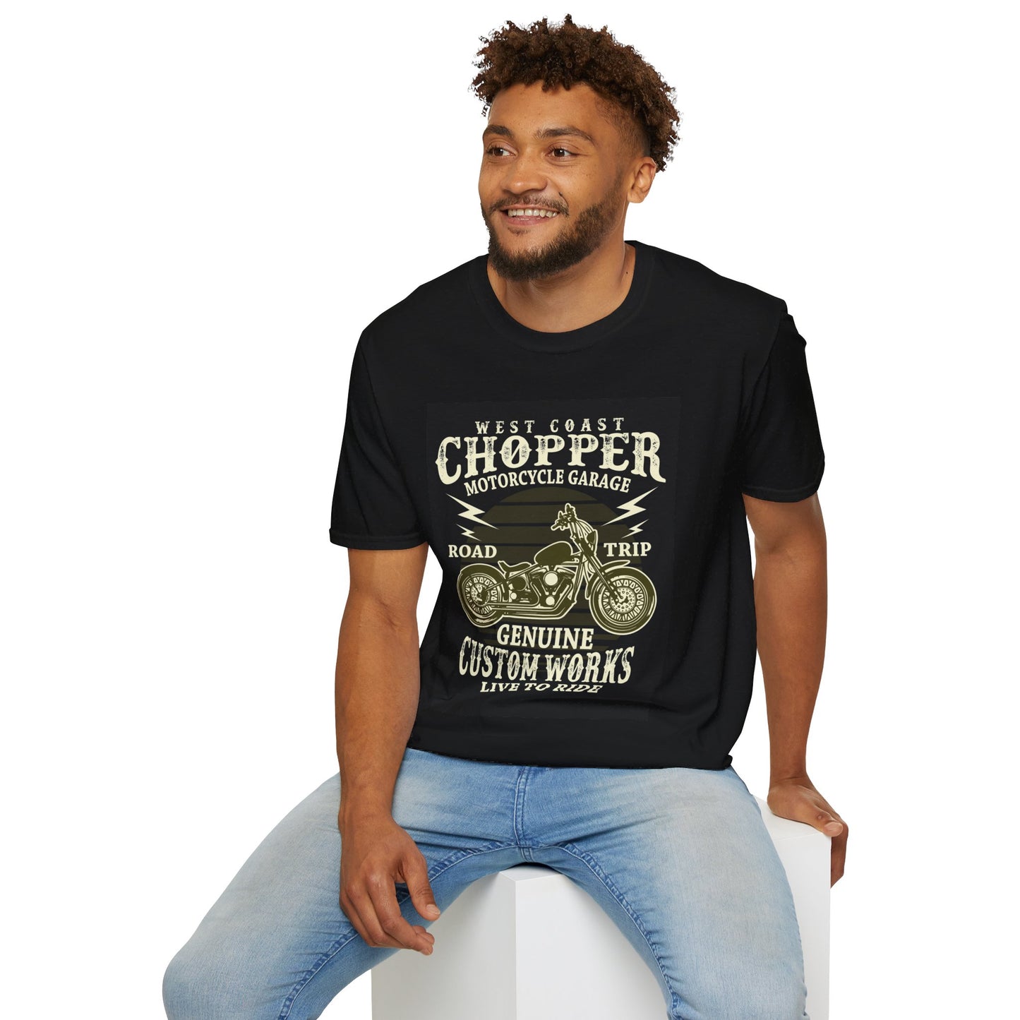 Chopper Motorcycle Unisex Softstyle T-Shirt