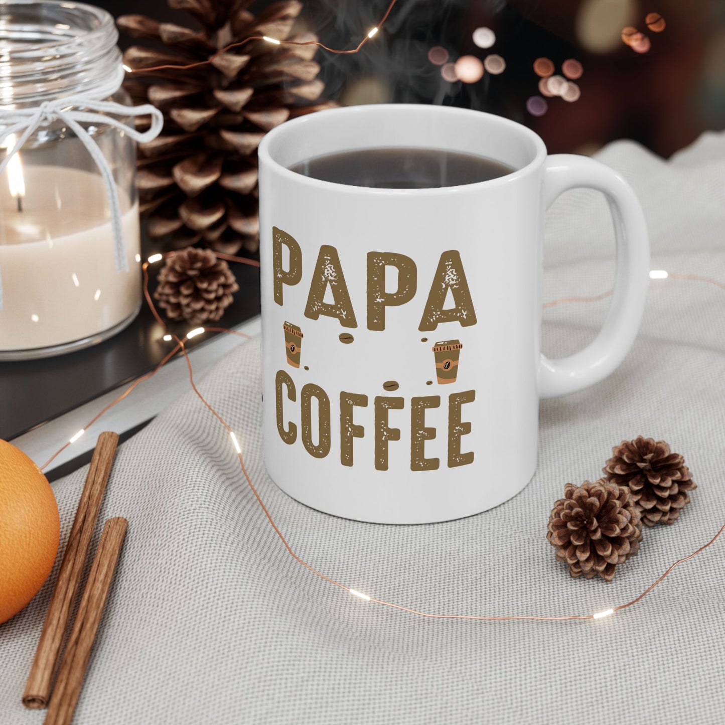 Papa Coffee Ceramic Mug, (11oz, 15oz)