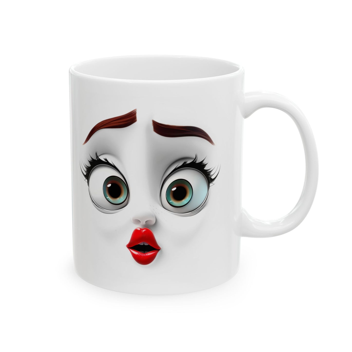 3D Funny face Ceramic Mug, (11oz)