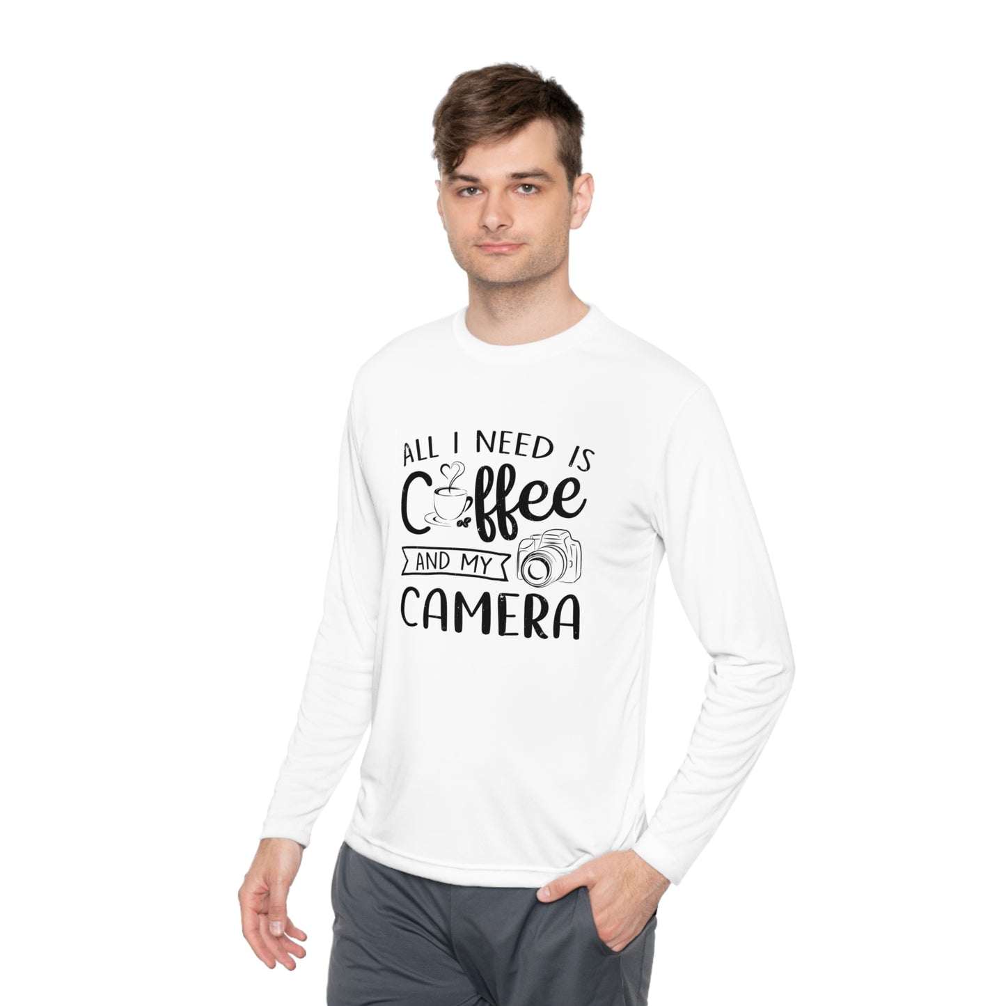 Coffee and Camera Unisex Lightweight Long Sleeve Tee