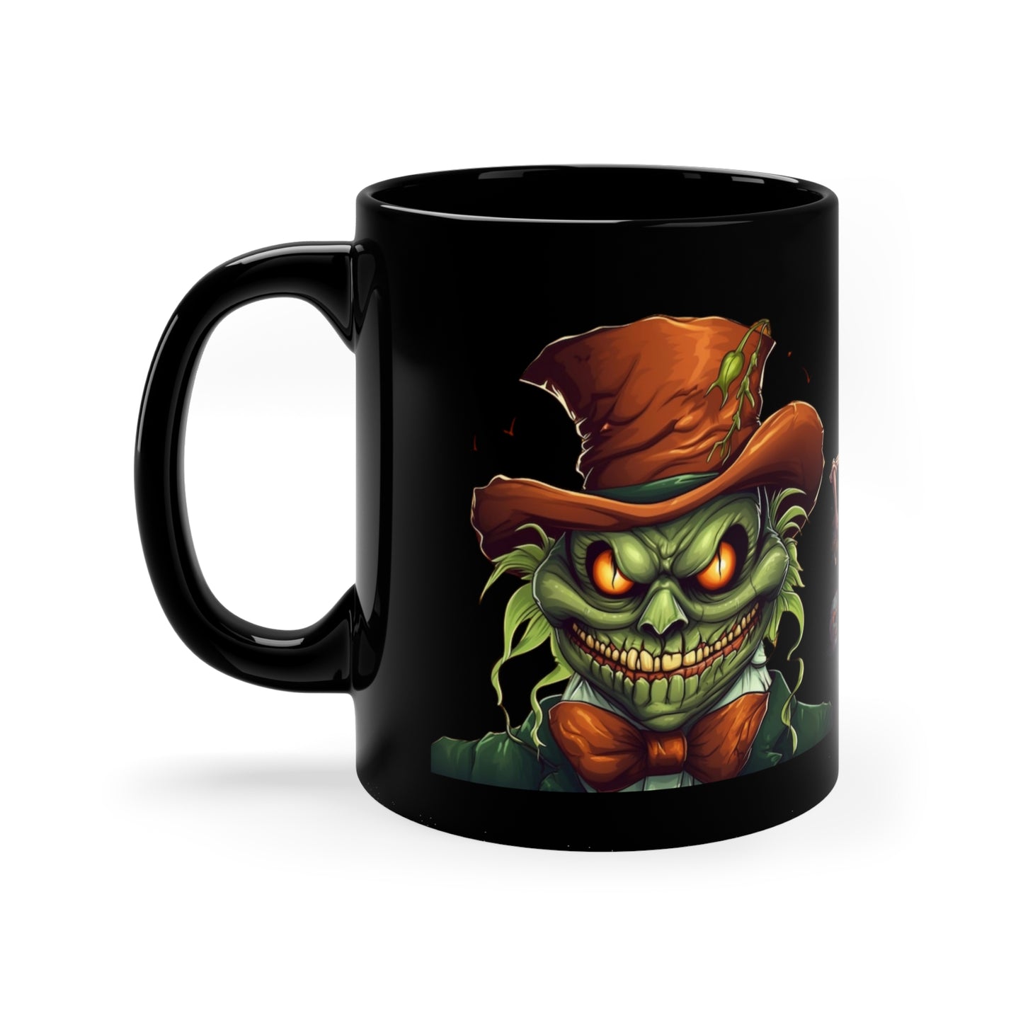 Scary Halloween Black Coffee Mug, 11oz