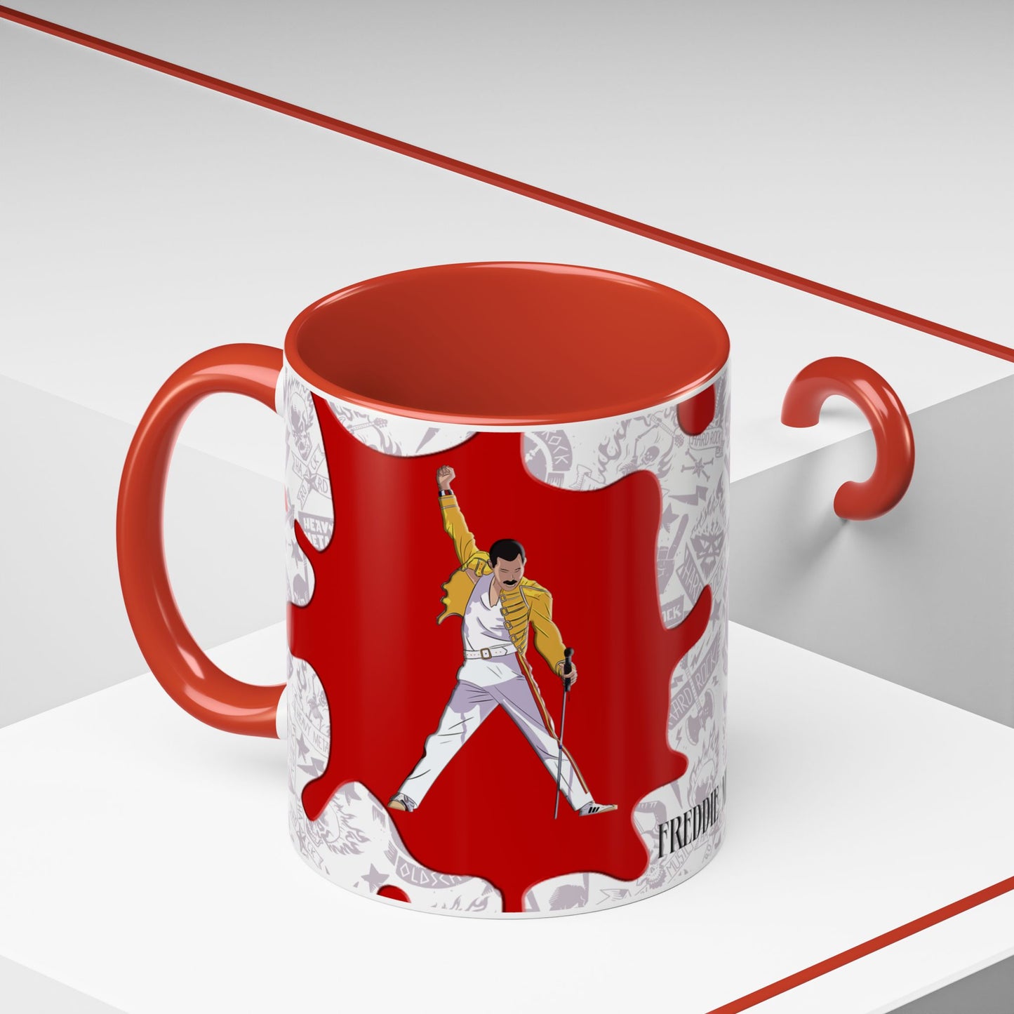 Freddie Mercury Accent Coffee Mug, 11oz