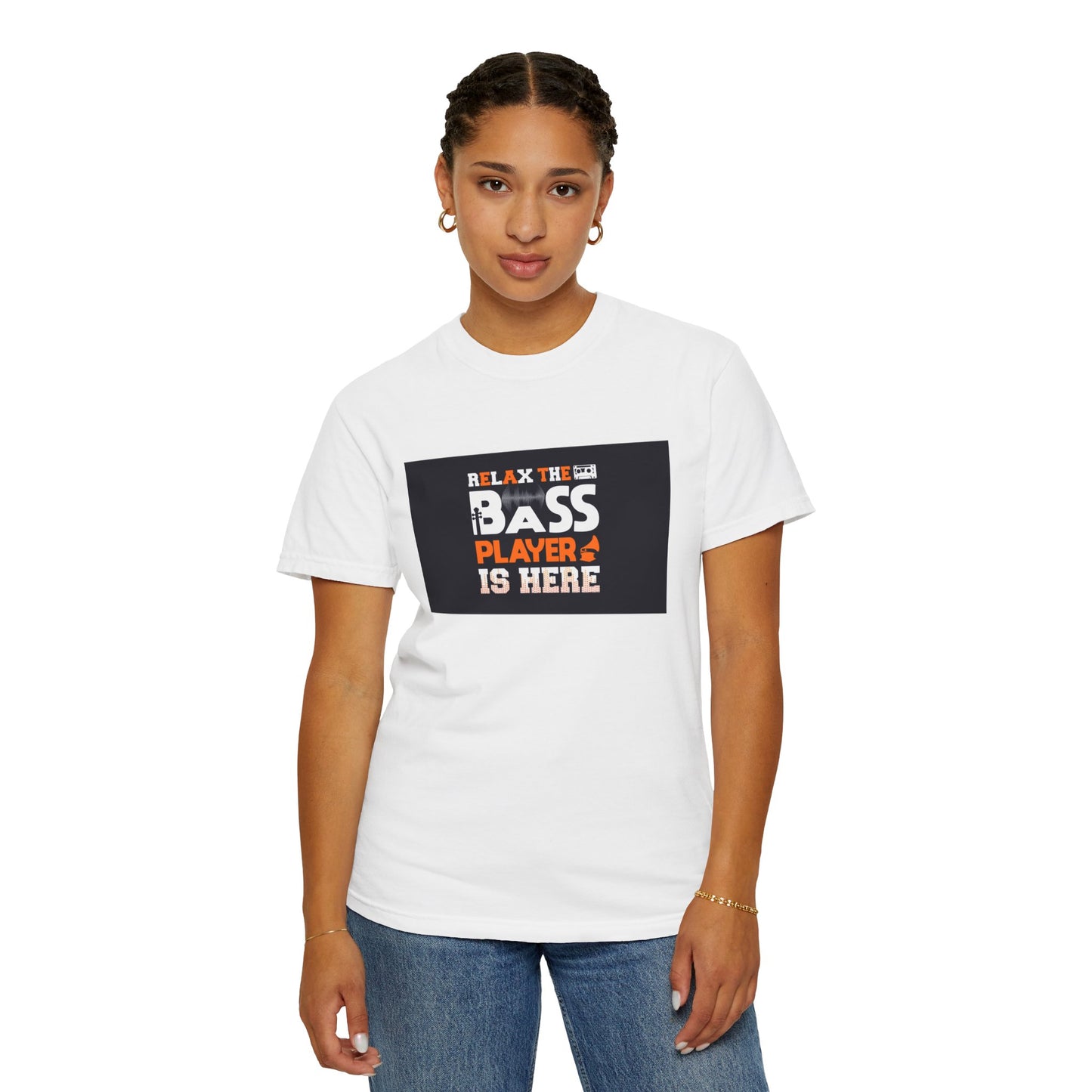 Bass player is here Unisex Garment-Dyed T-shirt