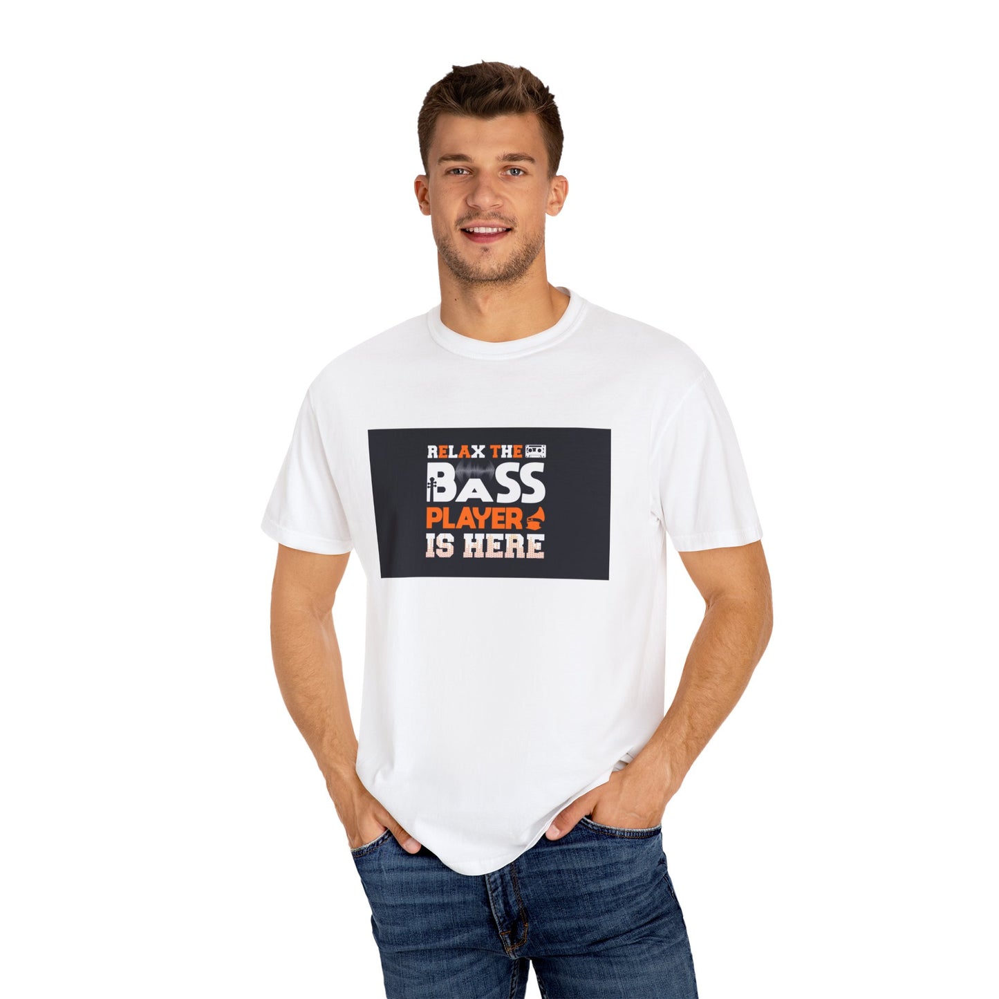 Bass player is here Unisex Garment-Dyed T-shirt