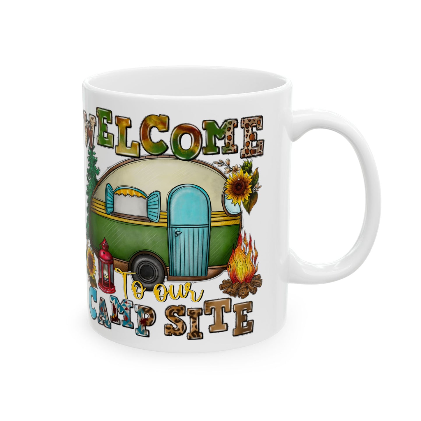 Welcome to our Campsite Ceramic Mug, (11oz, 15oz)