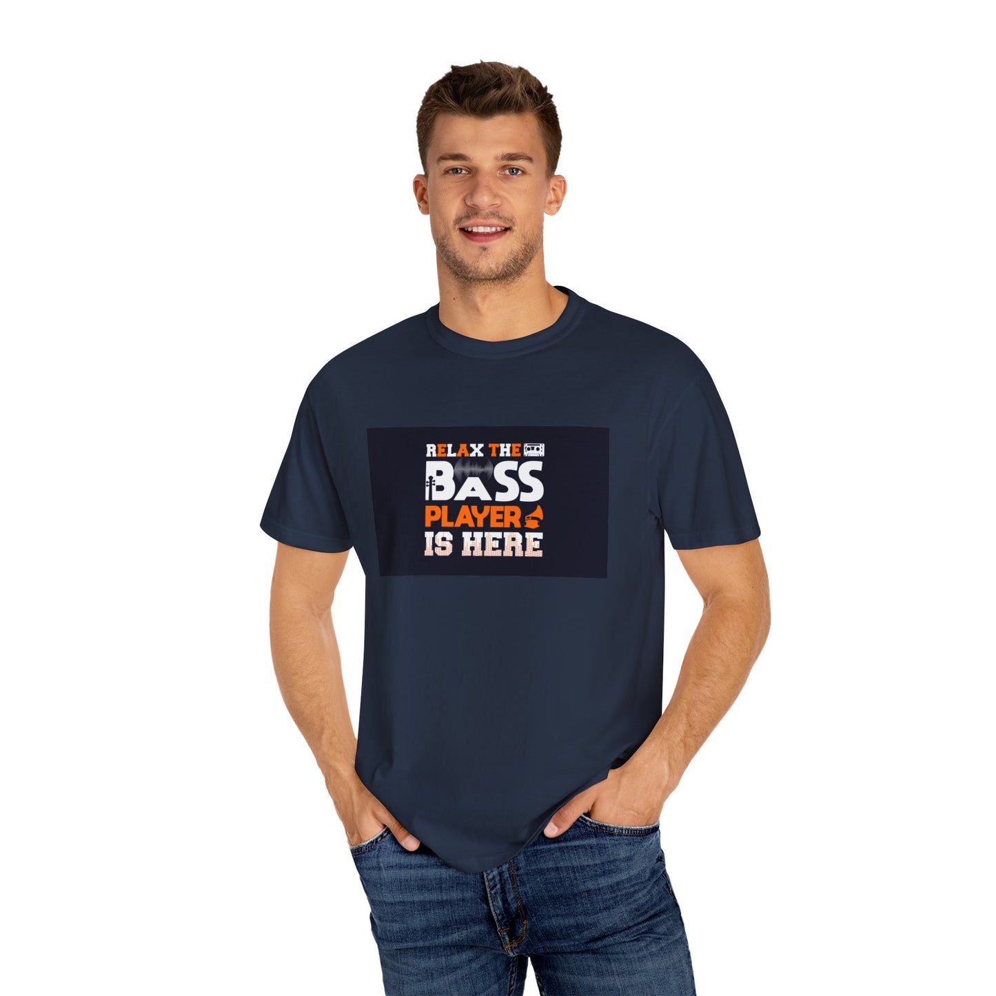 Bass player is here Unisex Garment-Dyed T-shirt