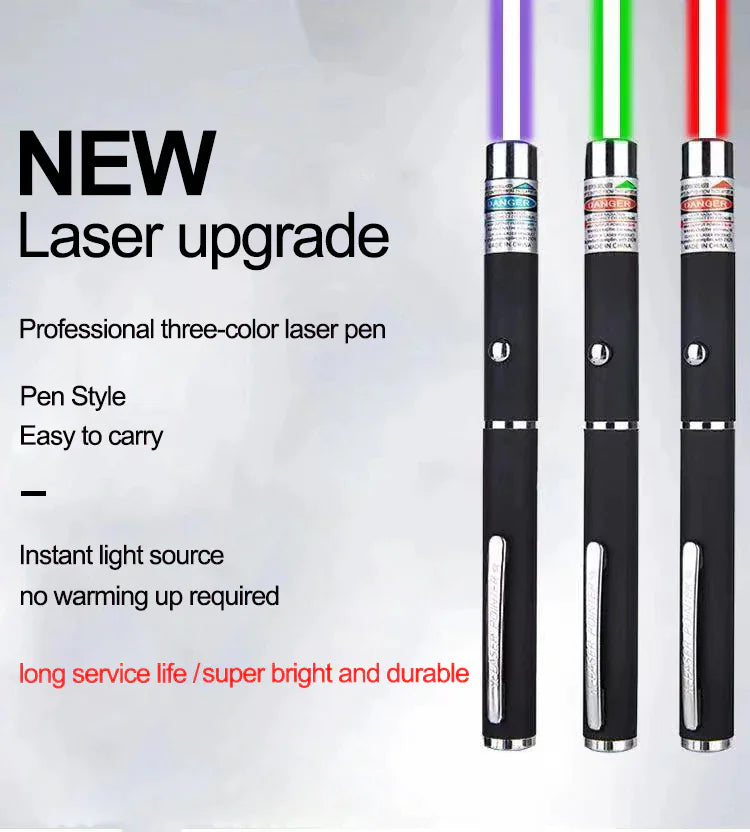 3 Packs 900Mile Laser Pointer Pen Green Blue Red Light Visible Beam Lazer