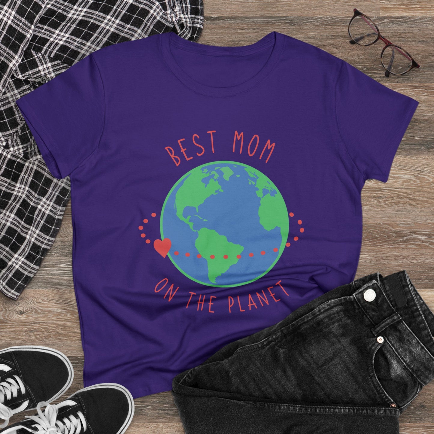 Best mom on the planet Women's Midweight Cotton Tee