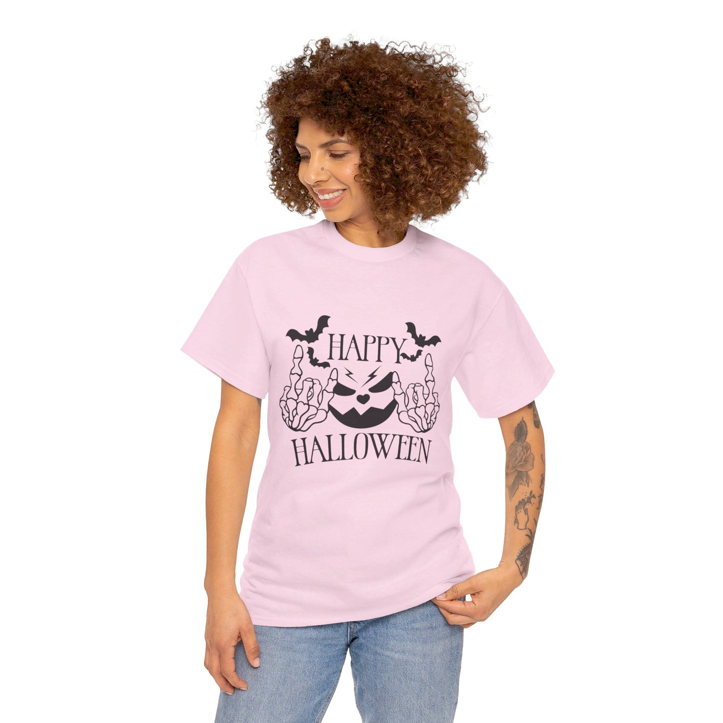 Happy Halloween White Unisex Heavy Cotton Tee