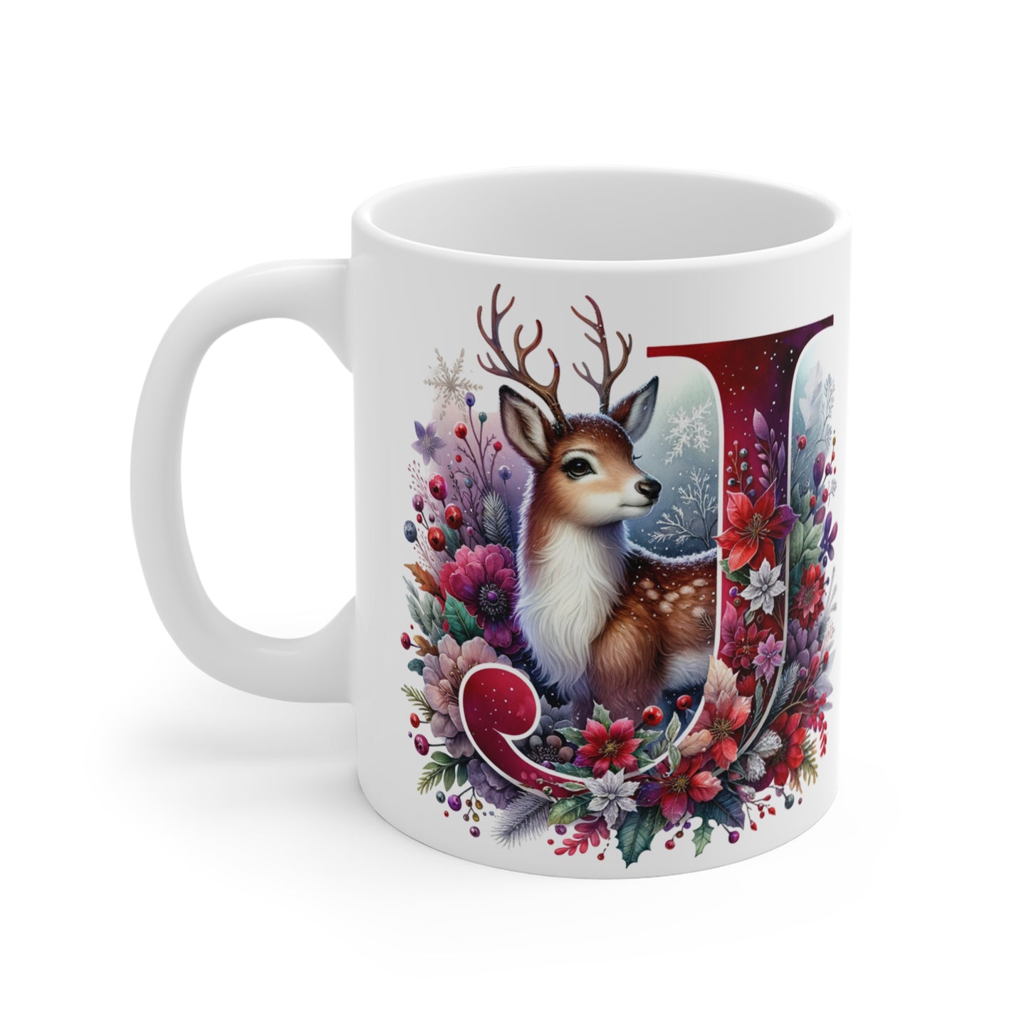 Merry Christmas Letter J Mug 11oz