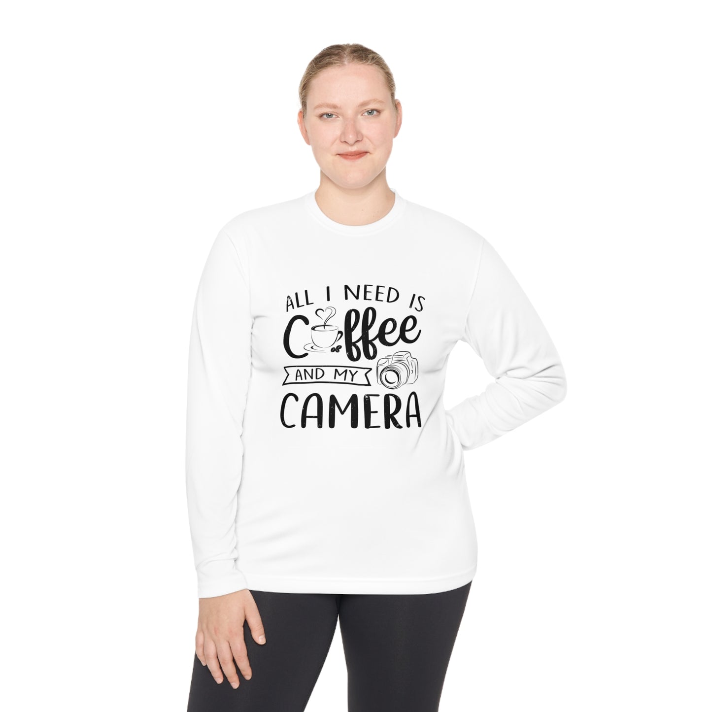 Coffee and Camera Unisex Lightweight Long Sleeve Tee