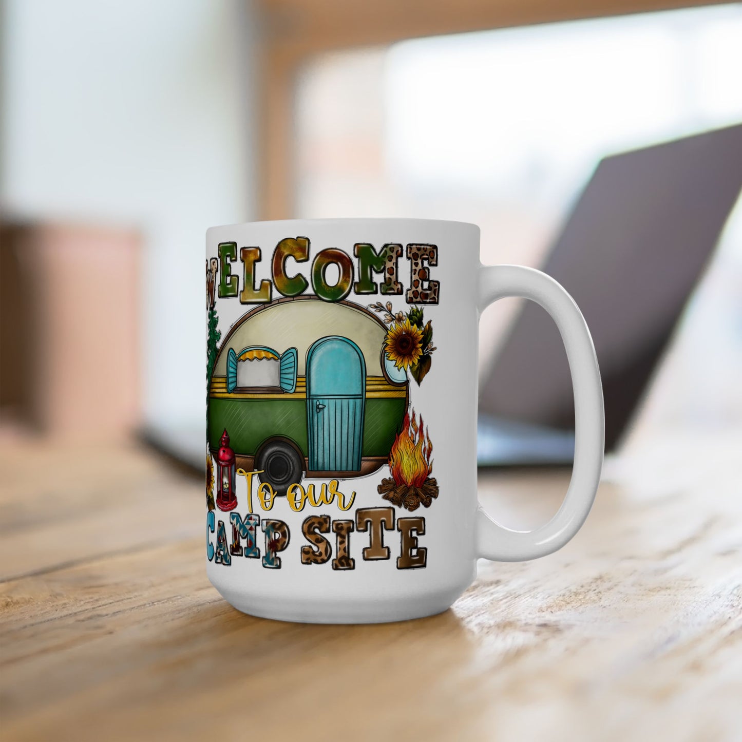 Welcome to our Campsite Ceramic Mug, (11oz, 15oz)