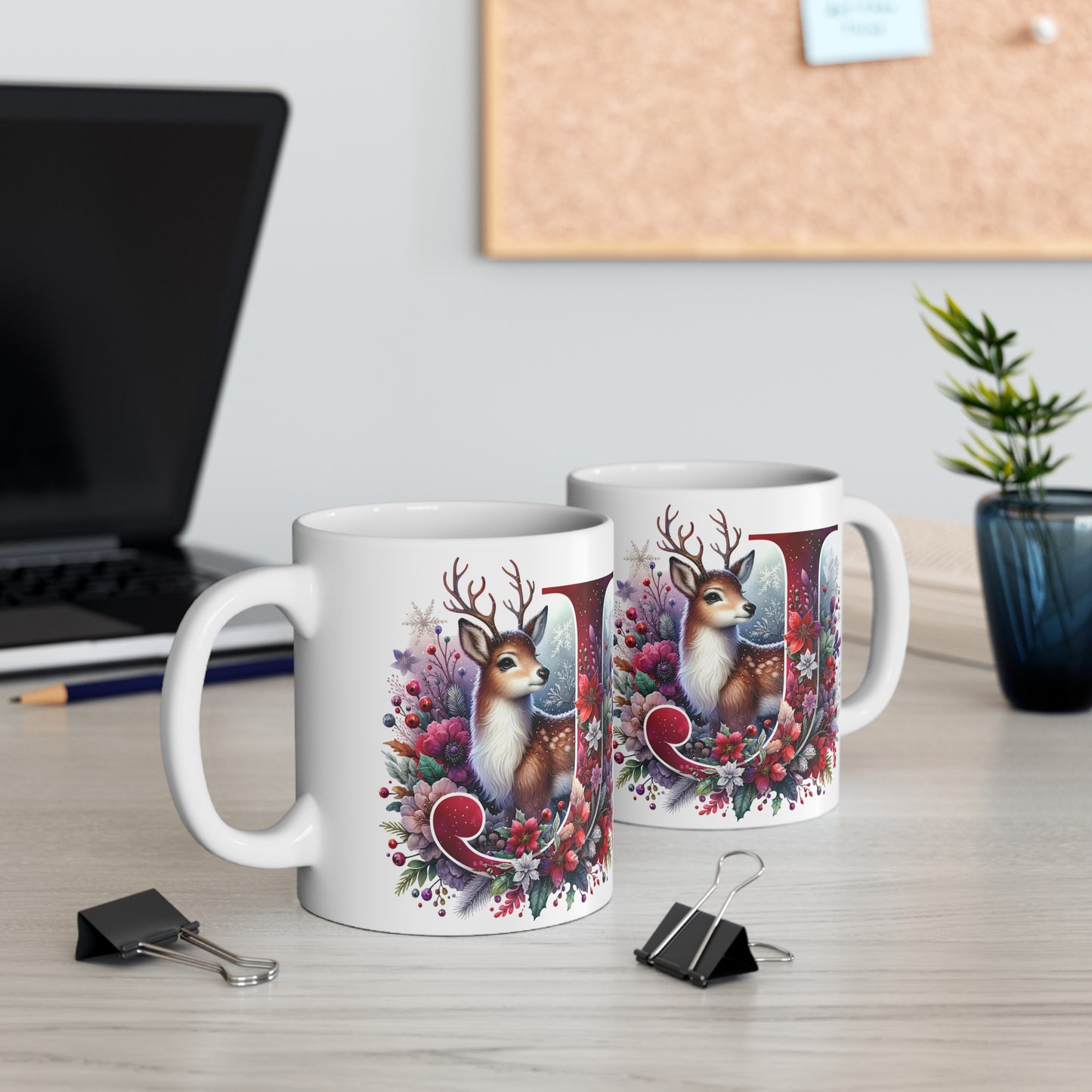 Merry Christmas Letter J Mug 11oz