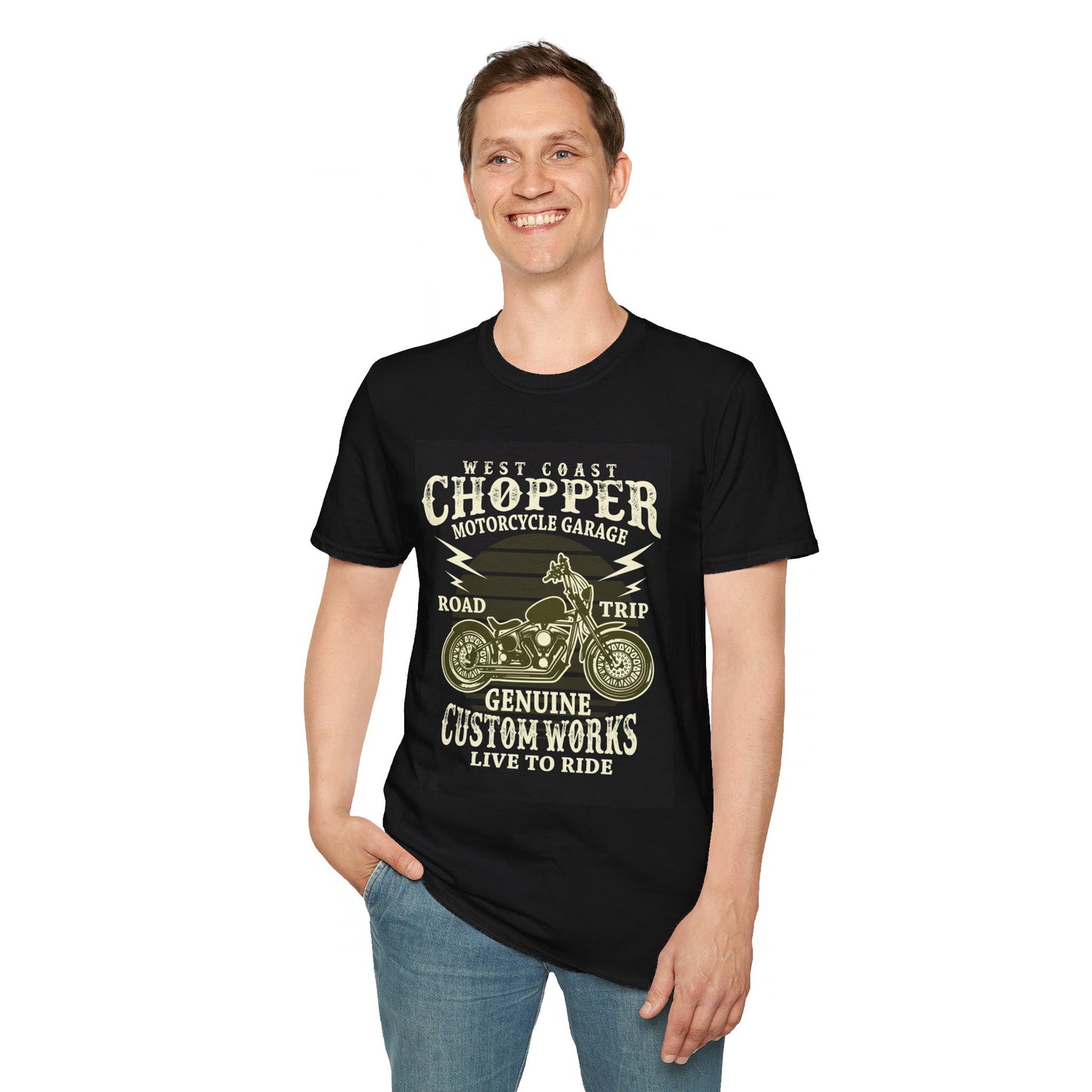 Chopper Motorcycle Unisex Softstyle T-Shirt