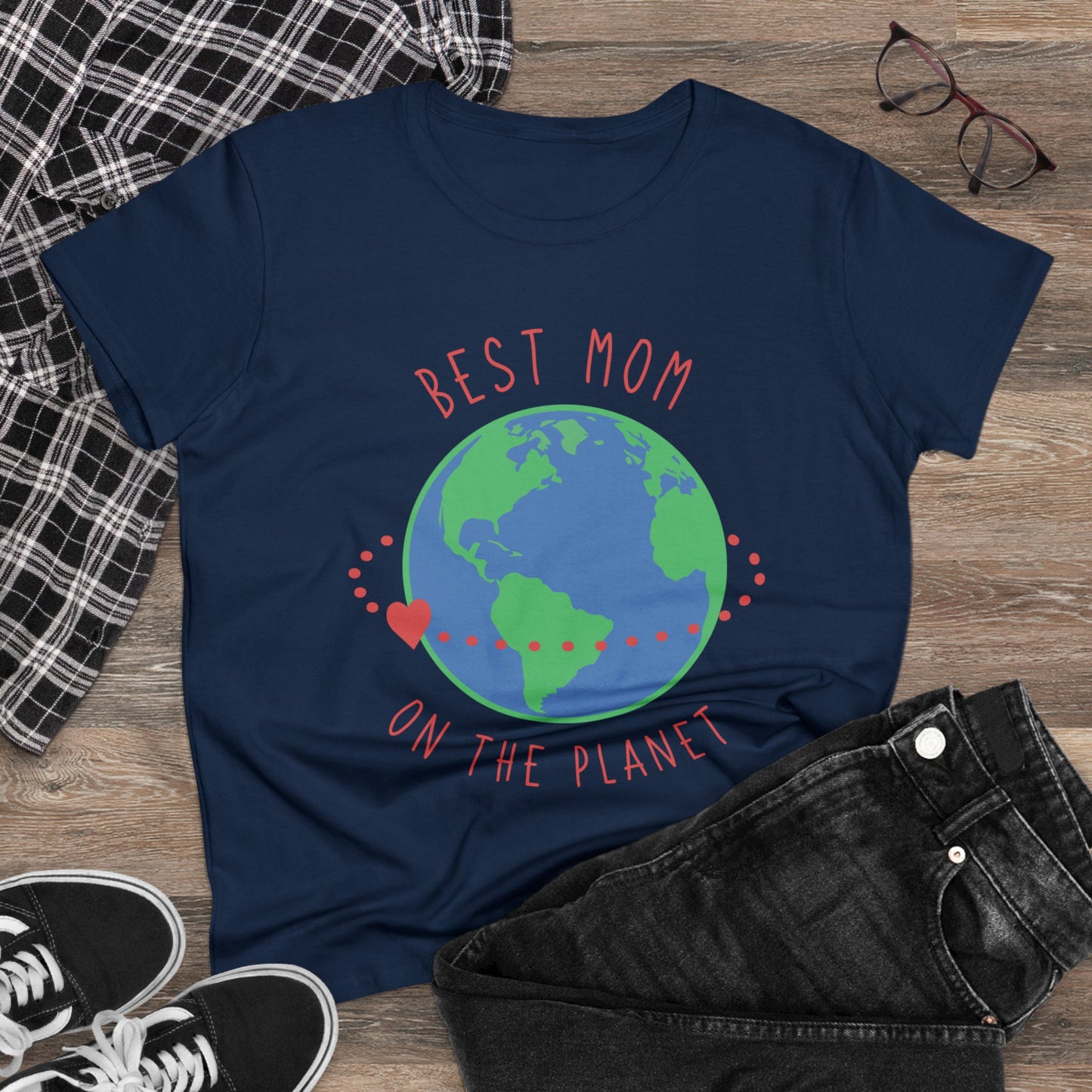 Best mom on the planet Women's Midweight Cotton Tee