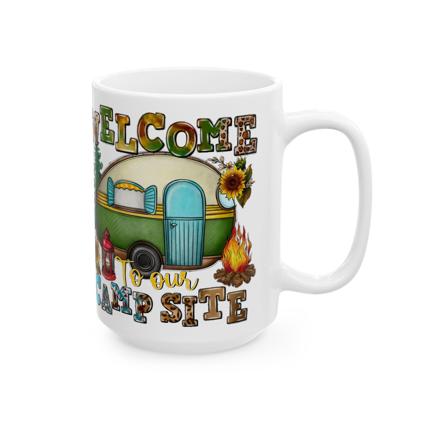 Welcome to our Campsite Ceramic Mug, (11oz, 15oz)