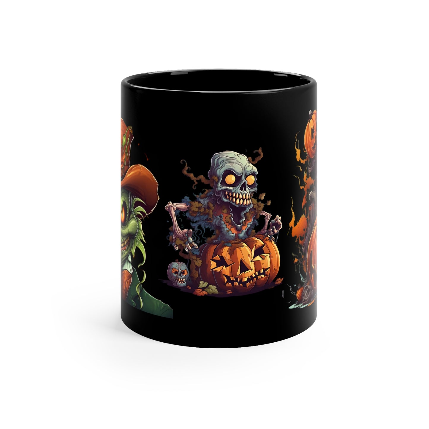 Scary Halloween Black Coffee Mug, 11oz