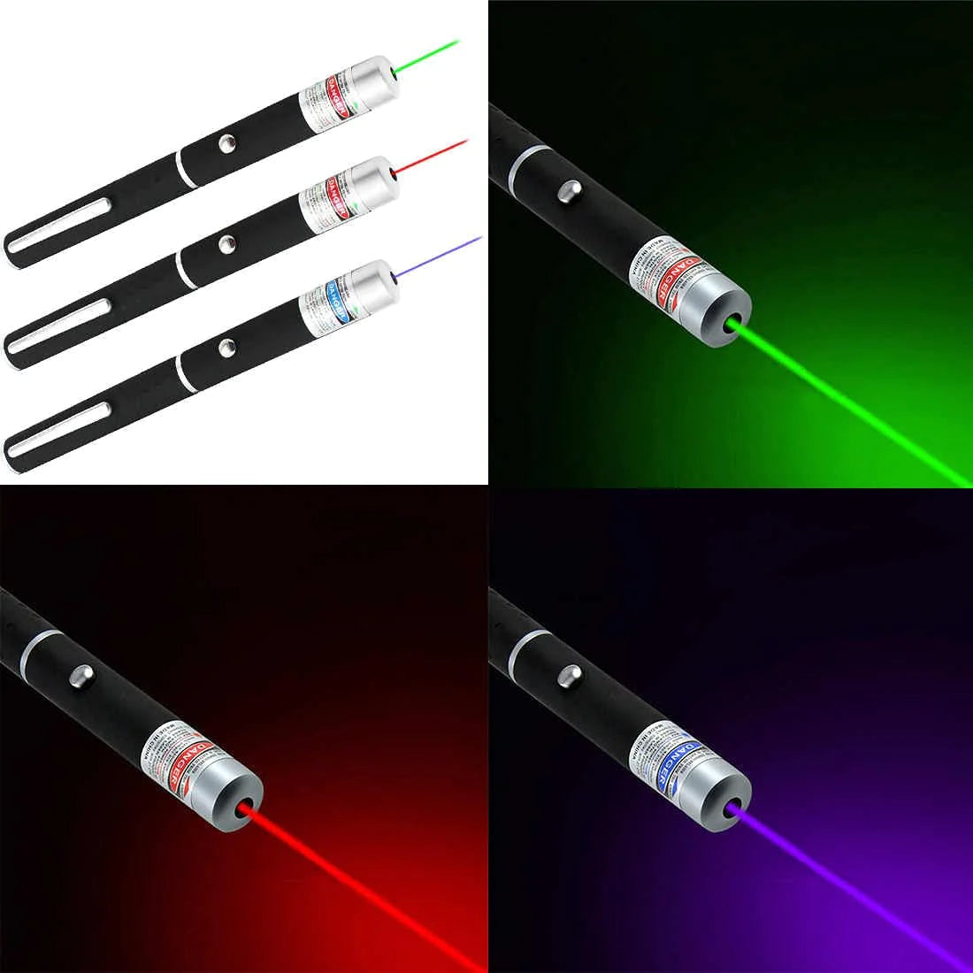 3 Packs 900Mile Laser Pointer Pen Green Blue Red Light Visible Beam Lazer